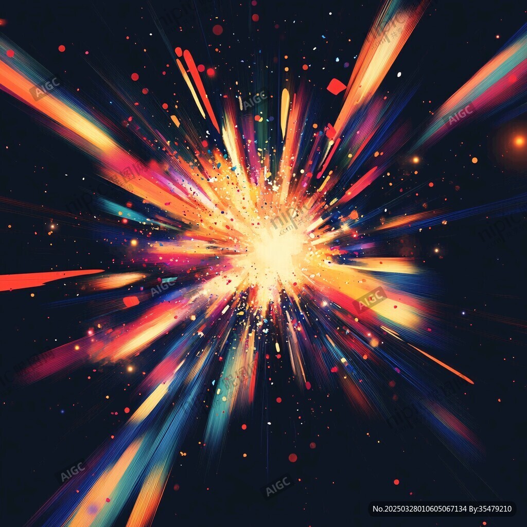 炫彩光芒爆炸特效畫面