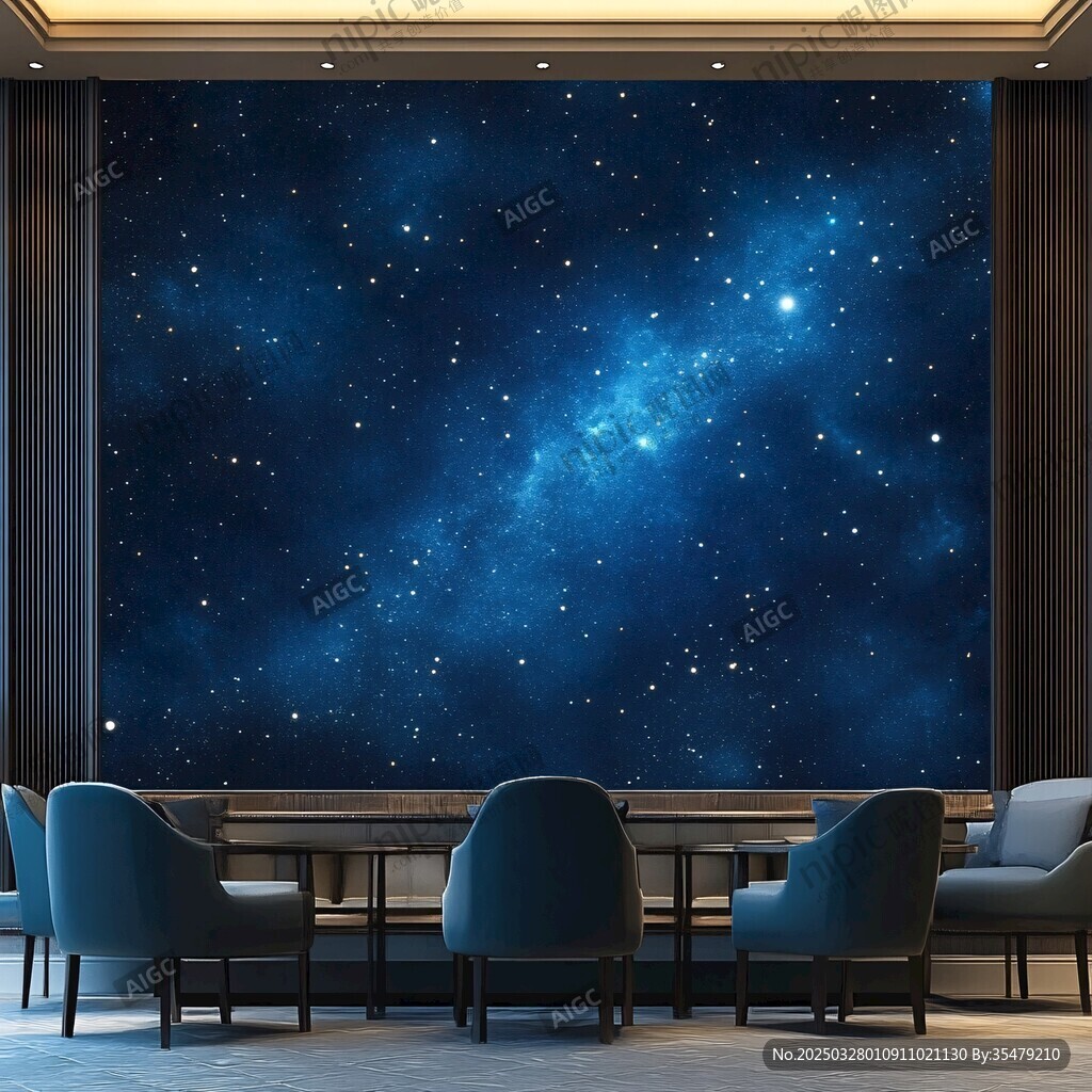 星空背景墻打造夢幻室內空間