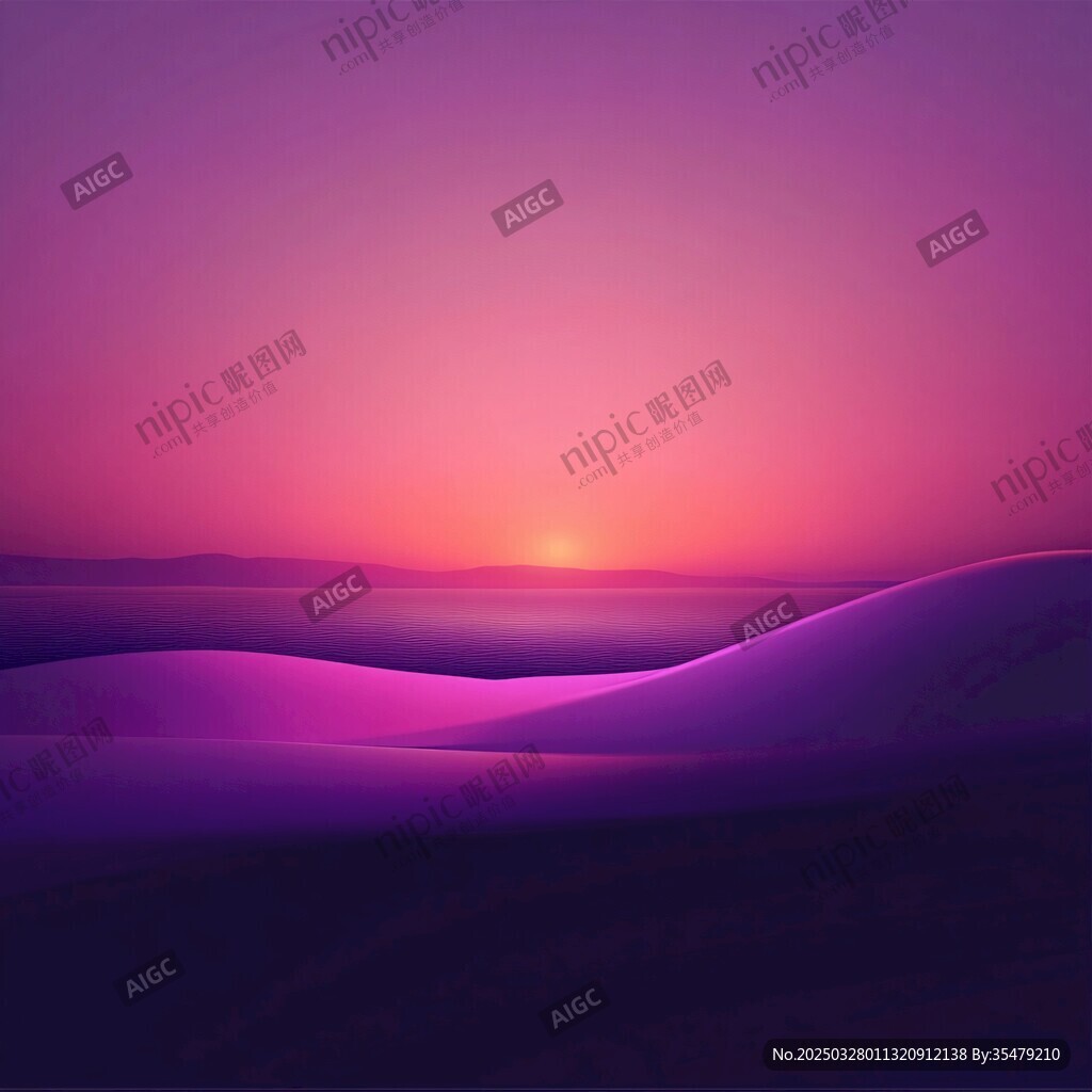 夢幻紫色日落景觀背景