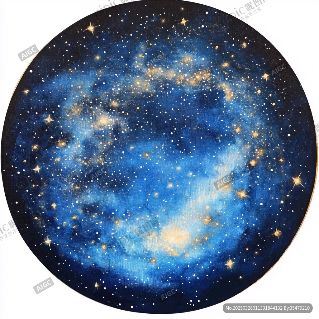 夢(mèng)幻星空?qǐng)A形繪畫作品