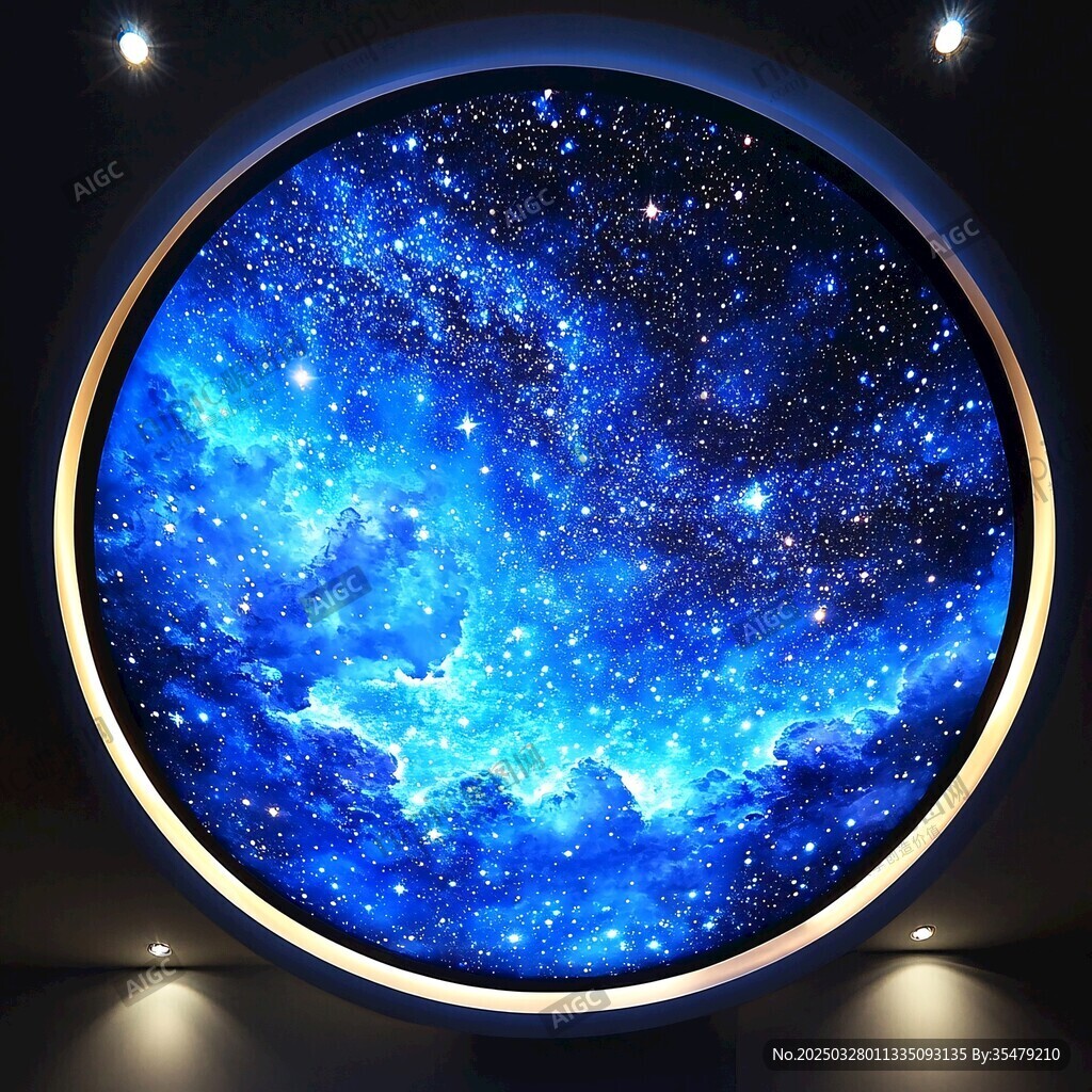 夢幻星空圓形藝術裝飾畫