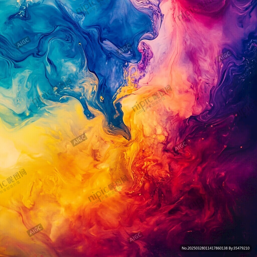 色彩交融的夢幻流體藝術