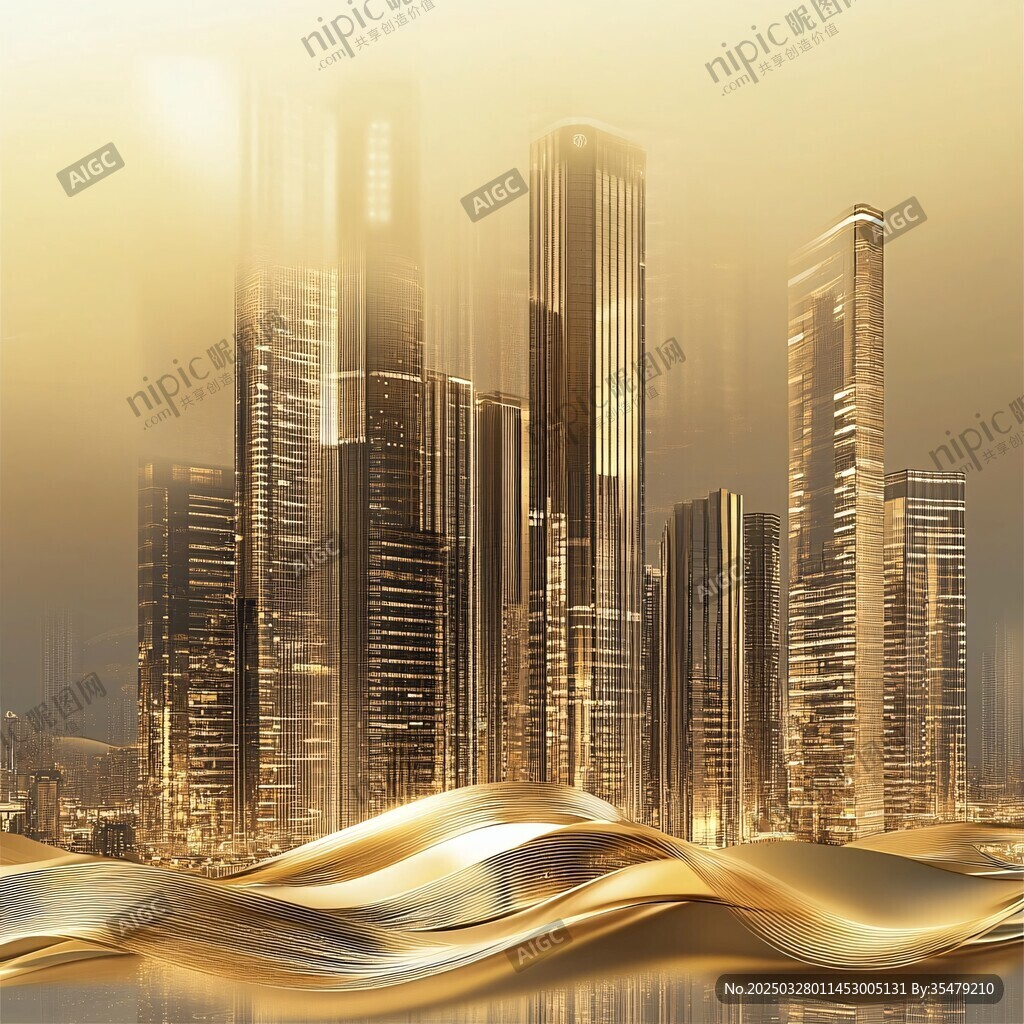 金色都市天際線夢(mèng)幻景觀