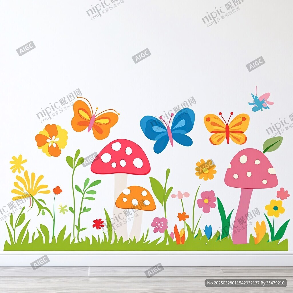 童趣花園墻貼 多彩夢幻世界