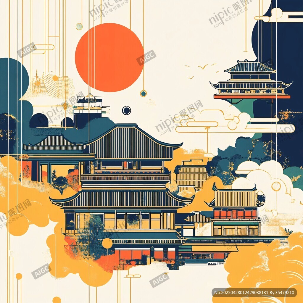 古風(fēng)建筑繪景