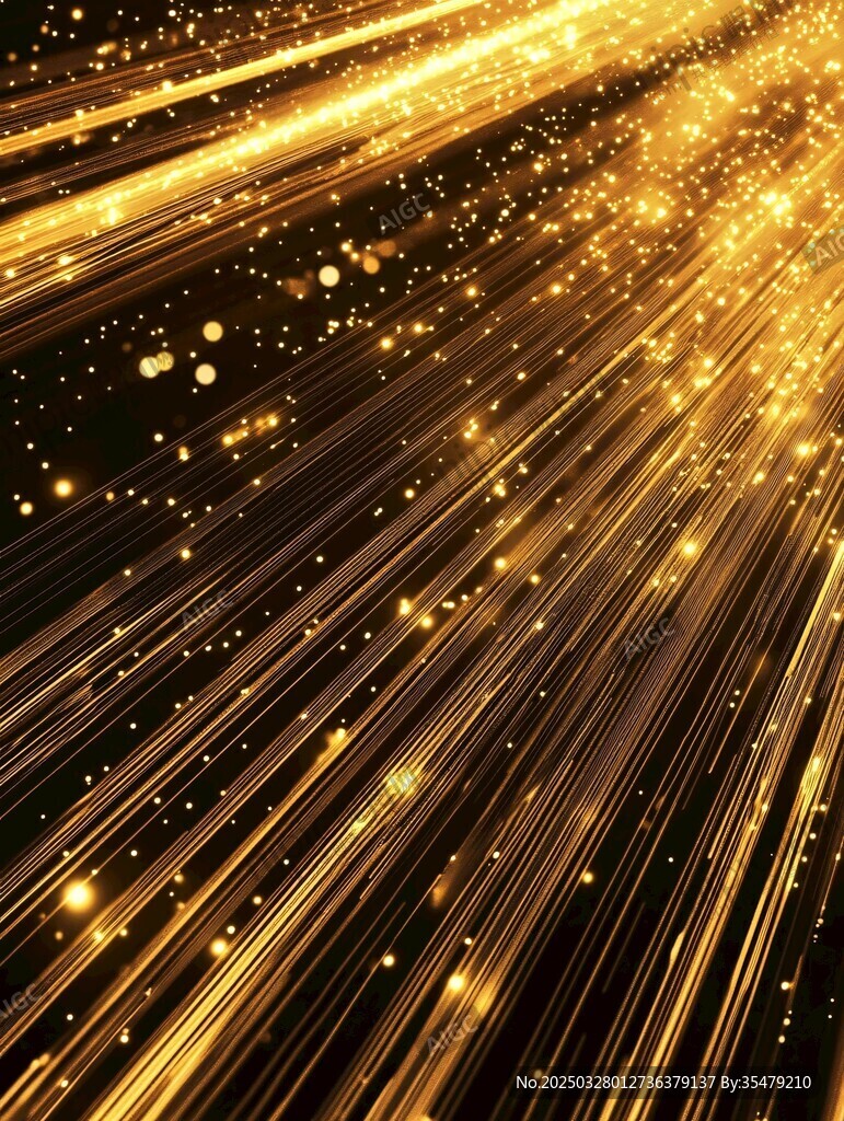 金色光線粒子閃耀背景