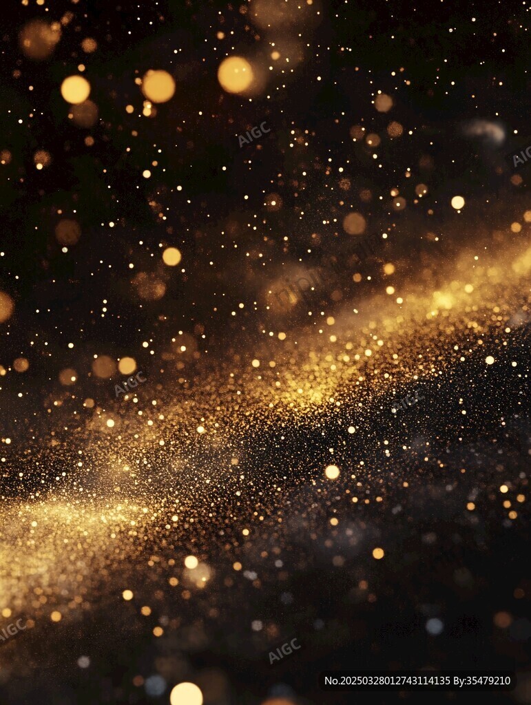 金色閃耀粒子夢(mèng)幻背景圖
