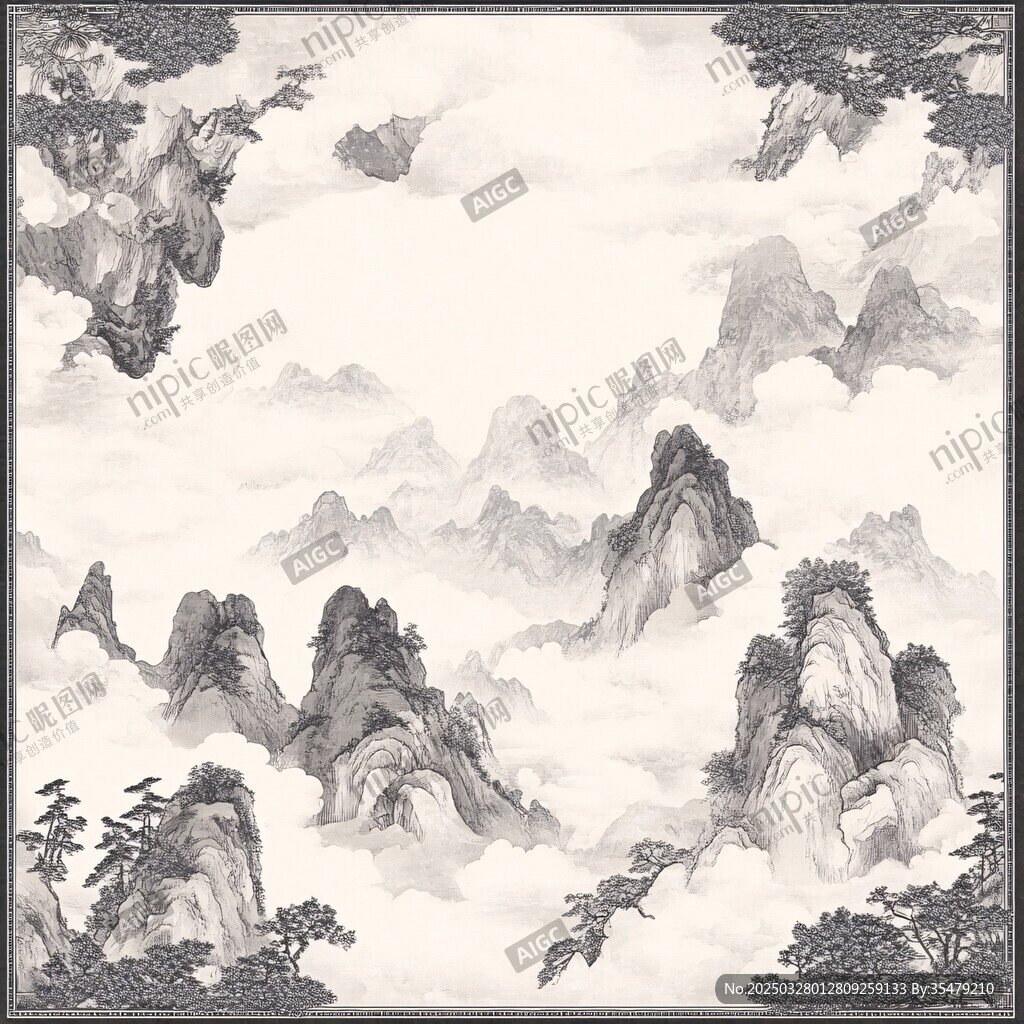 水墨山水意境圖