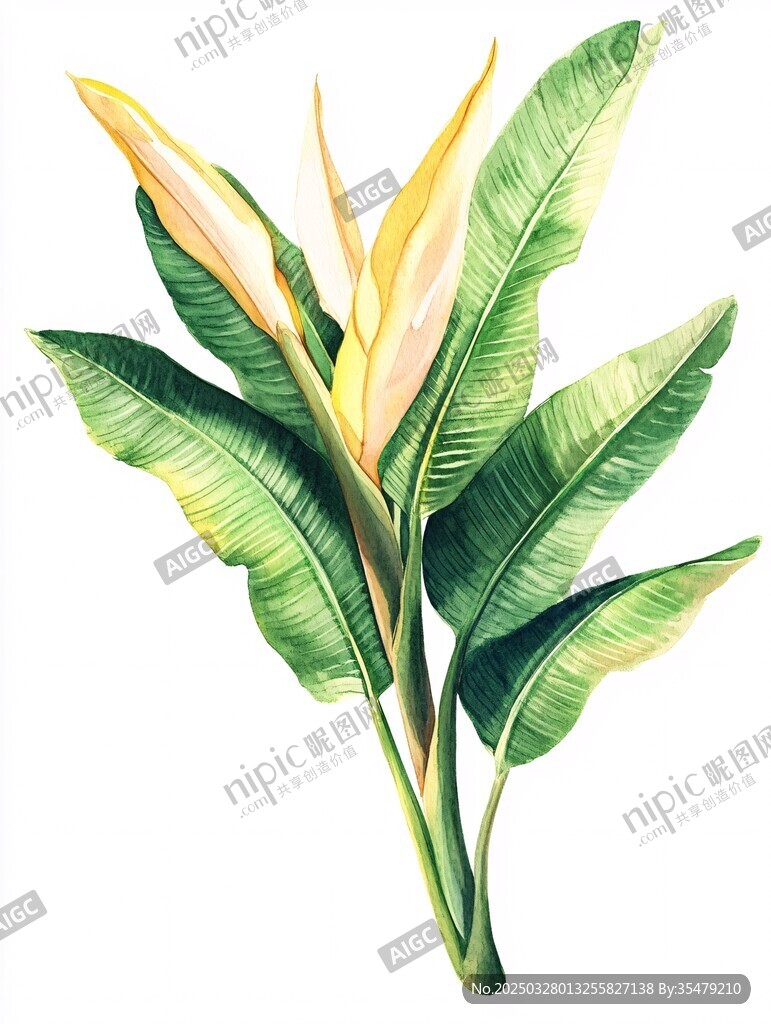 手繪鶴望蘭植物插畫