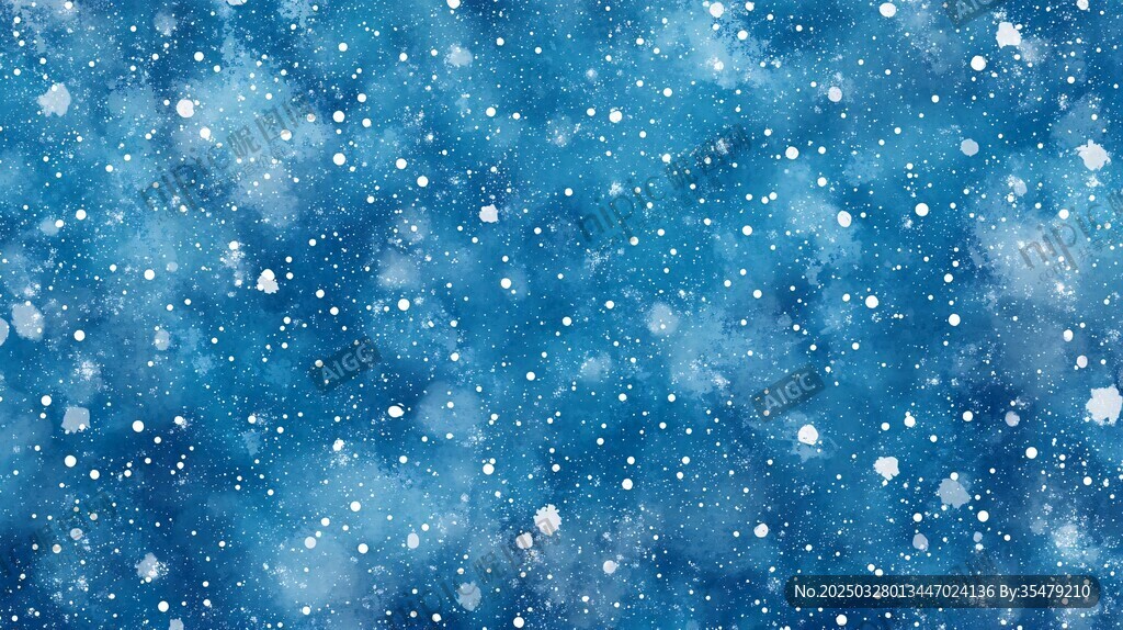 藍色夢幻雪花背景圖