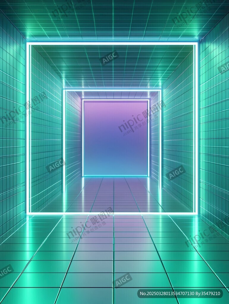 霓虹科技感未來空間通道