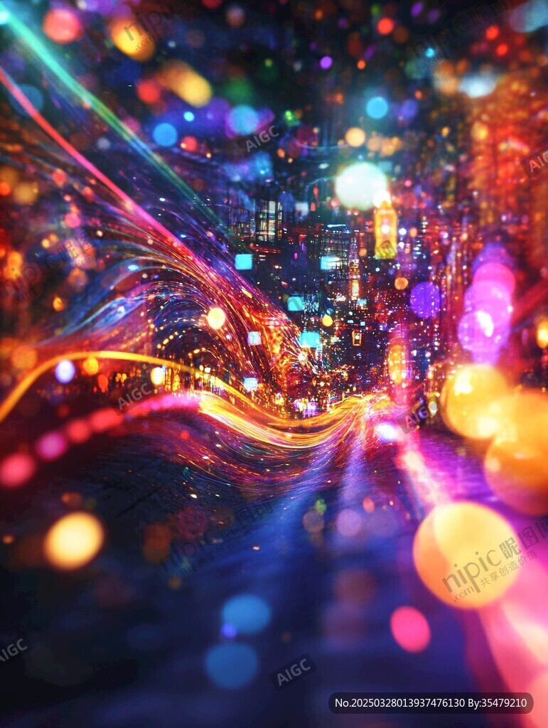 夢幻流光城市夜景畫面