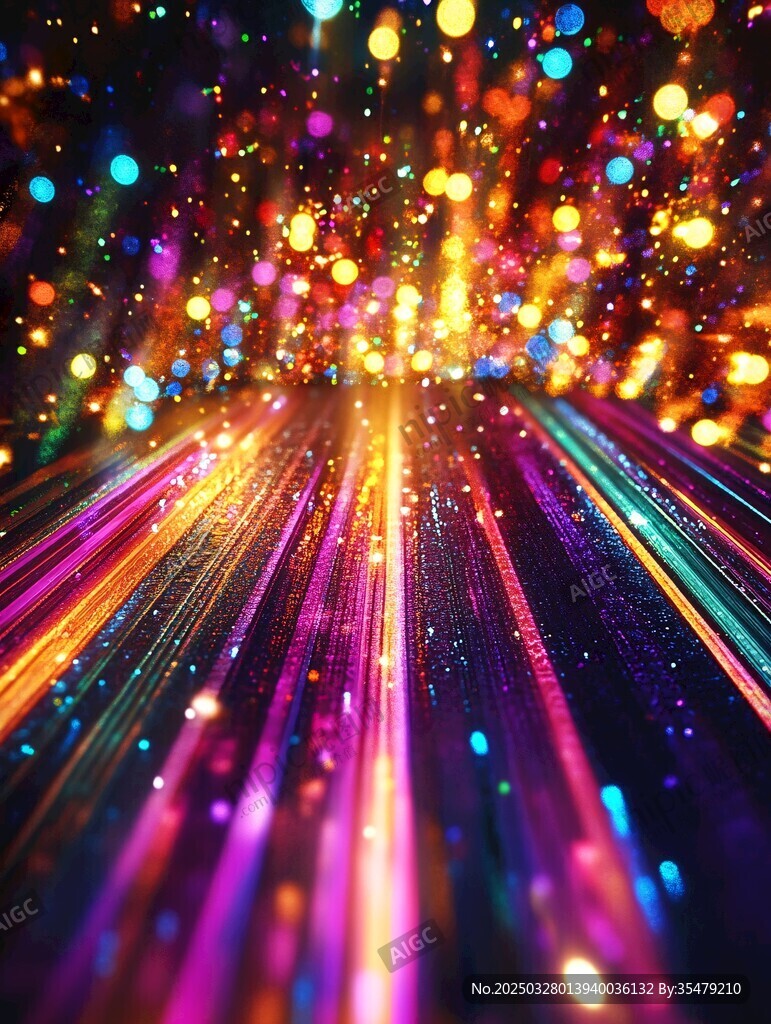 夢幻炫彩光線粒子背景圖