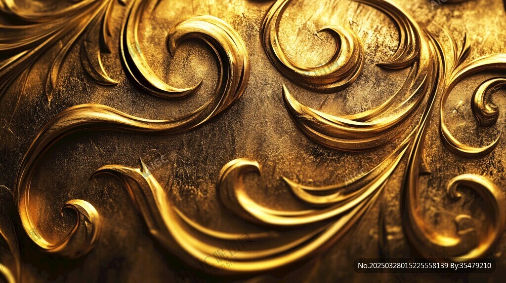 金色奢華浮雕花紋藝術圖案