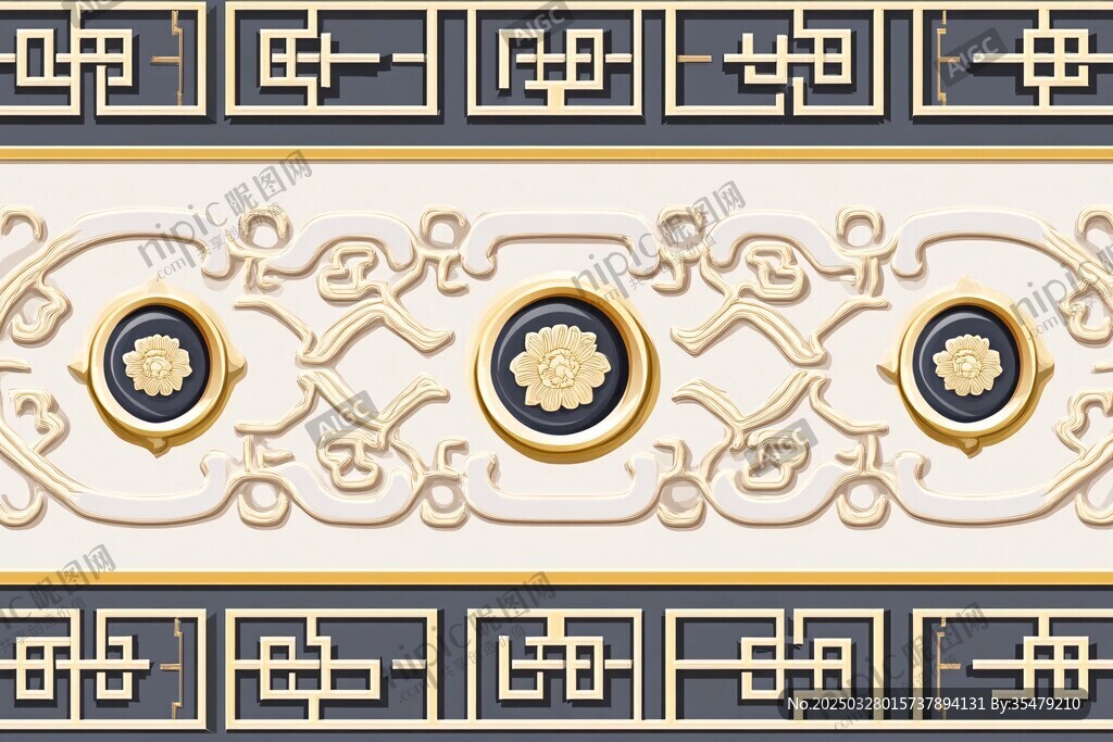 中式古典花紋裝飾圖案