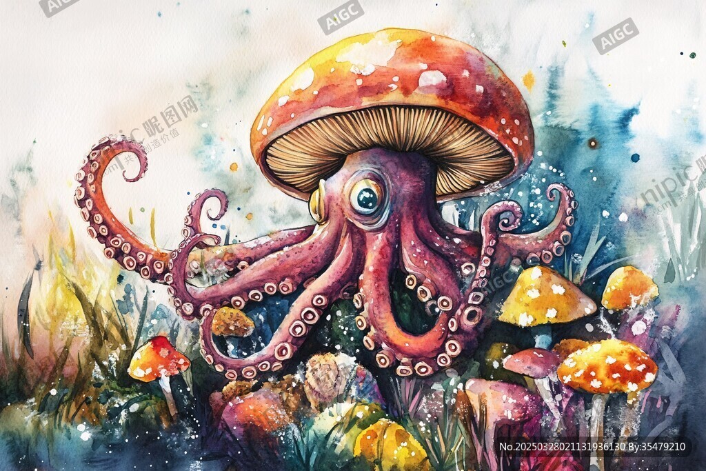 奇幻蘑菇章魚的夢幻世界