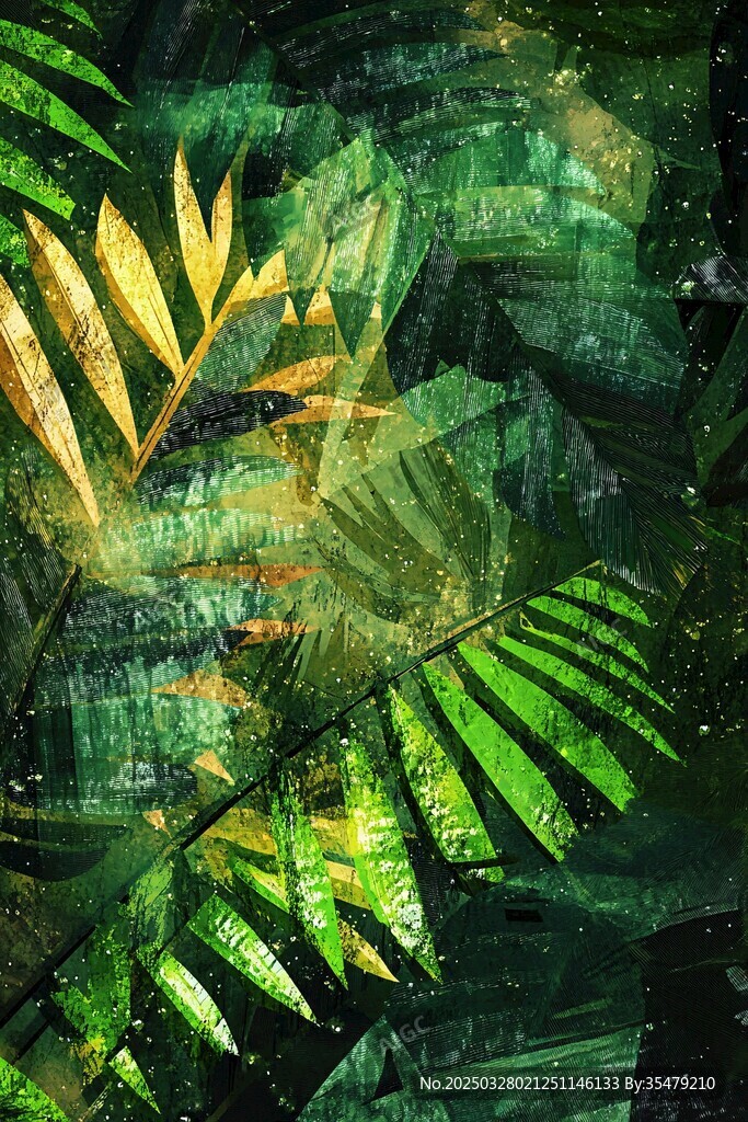 夢幻斑斕的熱帶植物圖景