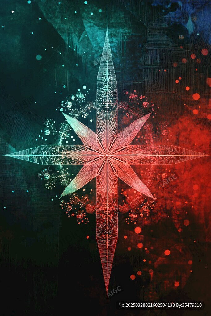 炫彩幾何星形圖案背景