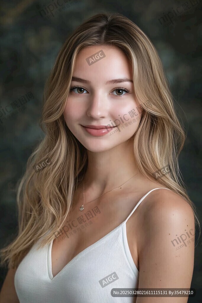 優雅金發女子的魅力肖像