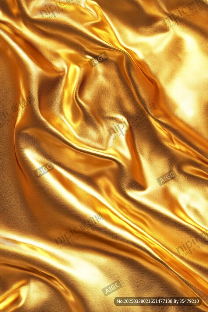 金色綢緞紋理特寫