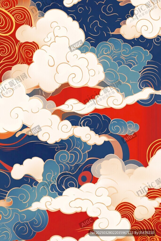 中式云紋圖案 傳統(tǒng)美學(xué)風(fēng)