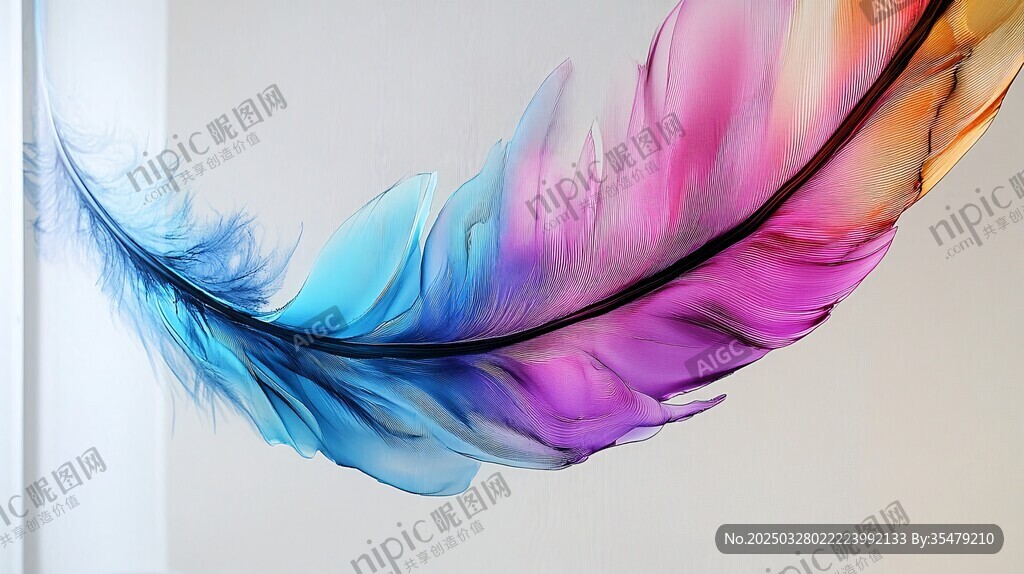 夢幻彩色羽毛藝術展示