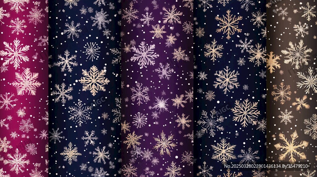 多彩雪花紋理背景圖案
