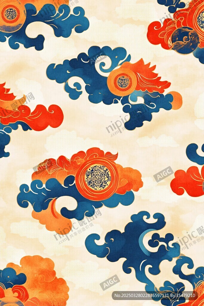 中式云紋圖案精美紋樣