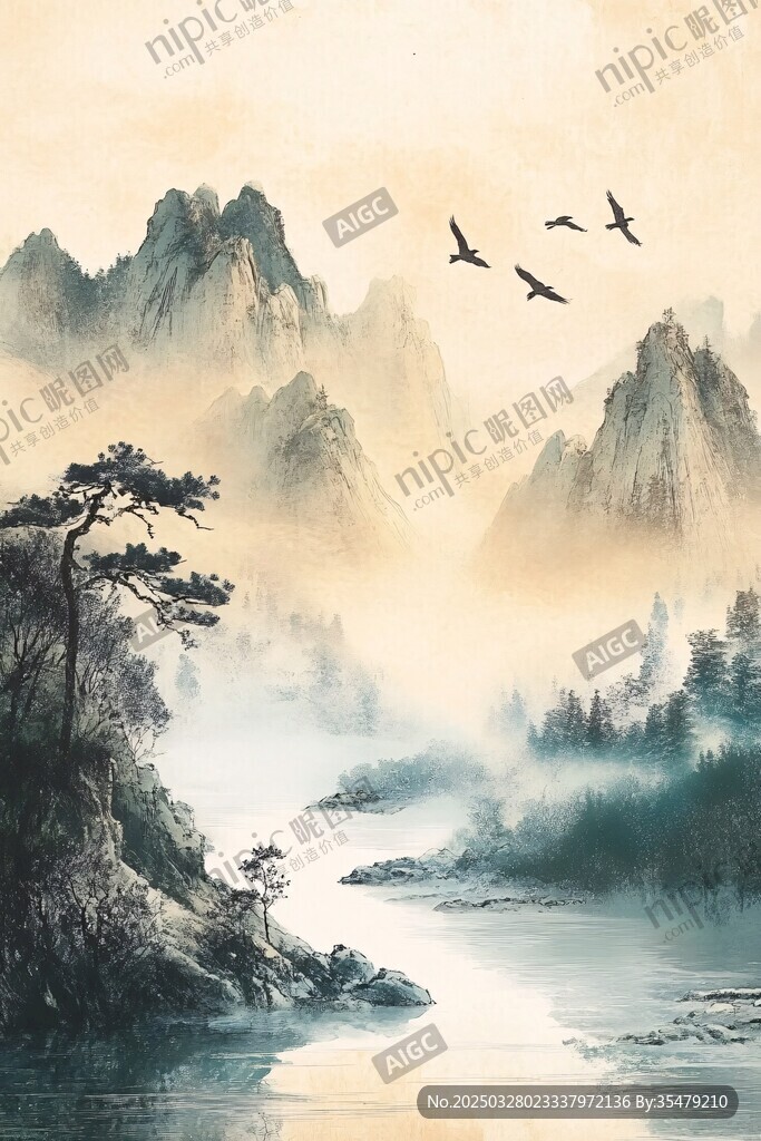 山水飛鳥間 意境悠遠(yuǎn)