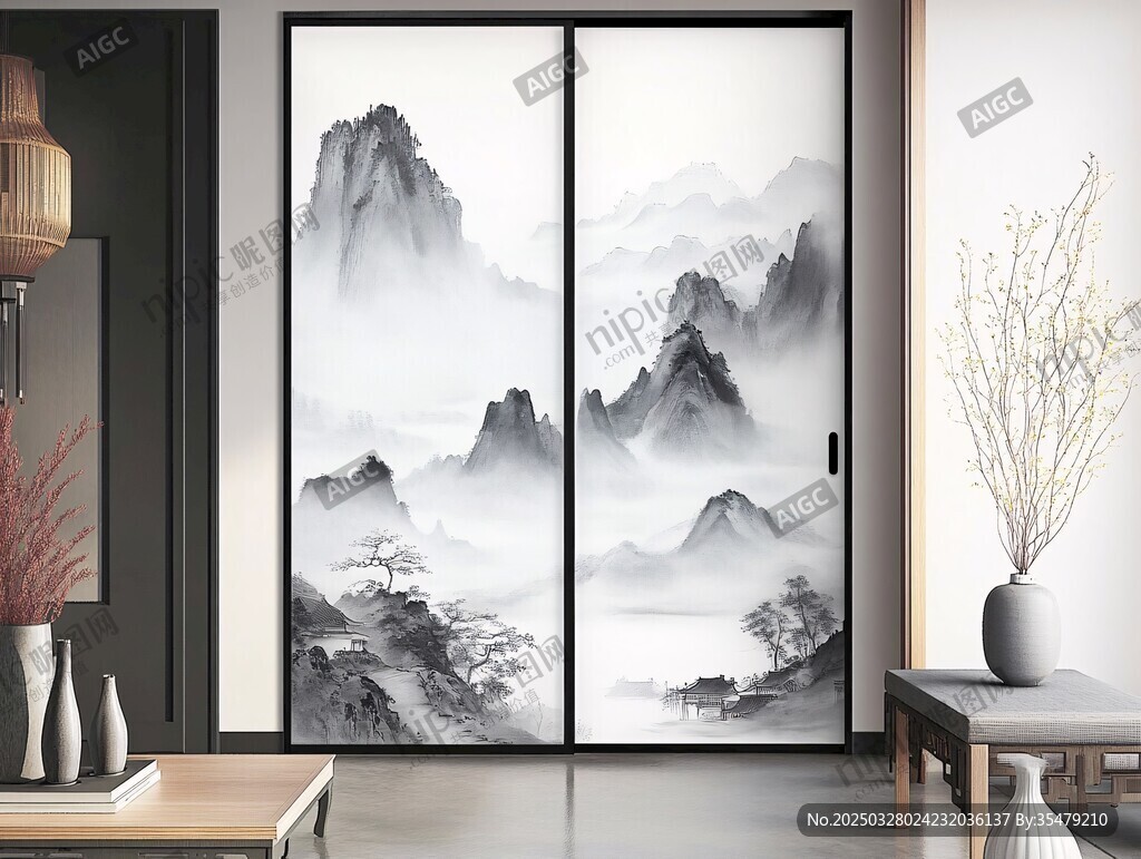 中式山水移門 營造雅致空間