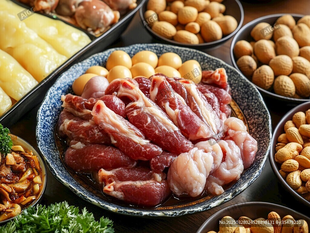 美味肉類搭配多樣堅果