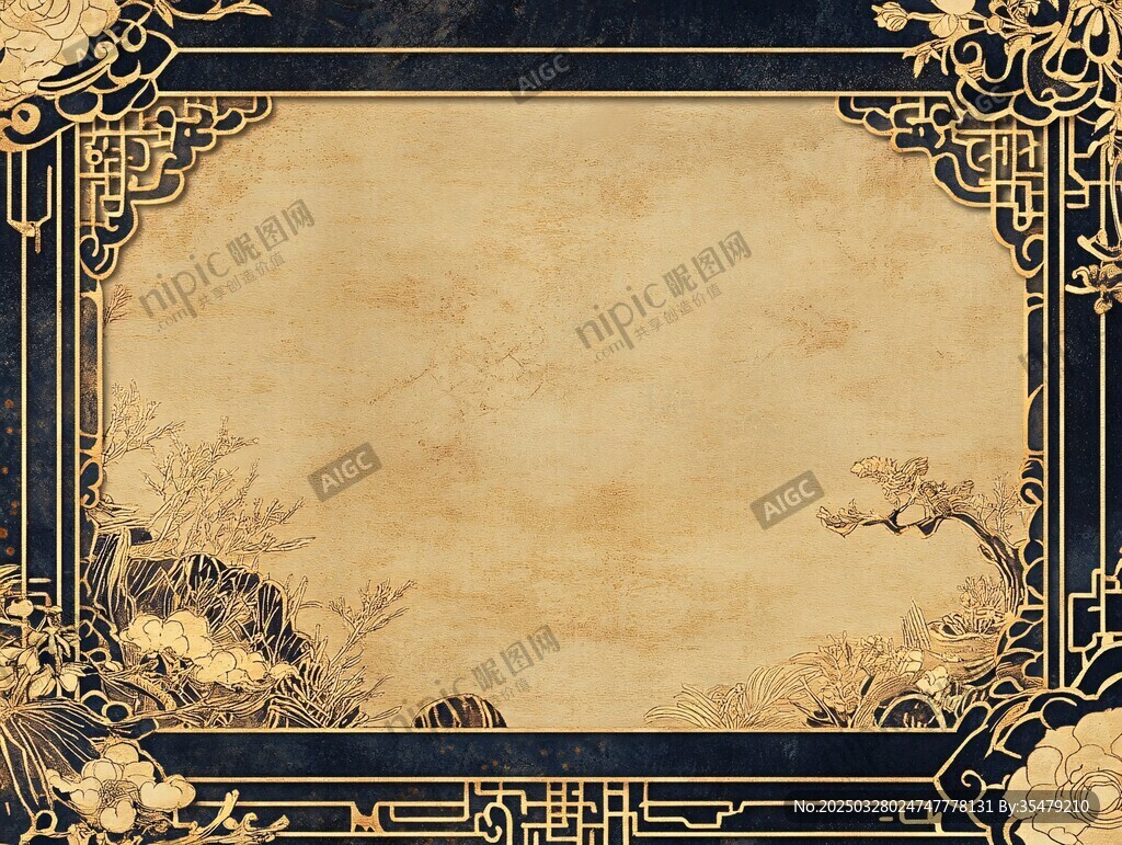 中式古典邊框背景圖