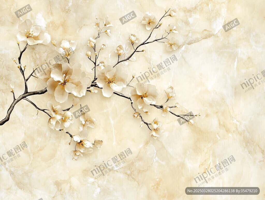 淡雅玉蘭花枝背景圖