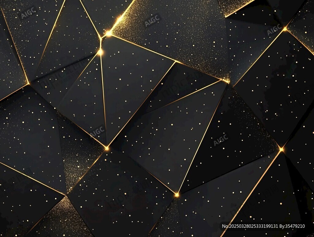 黑金幾何閃耀質感背景圖