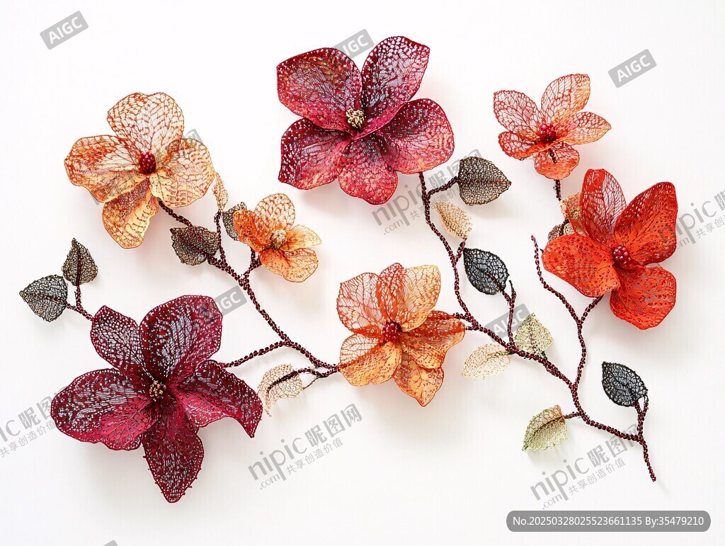 多彩絲網(wǎng)花朵手工裝飾品
