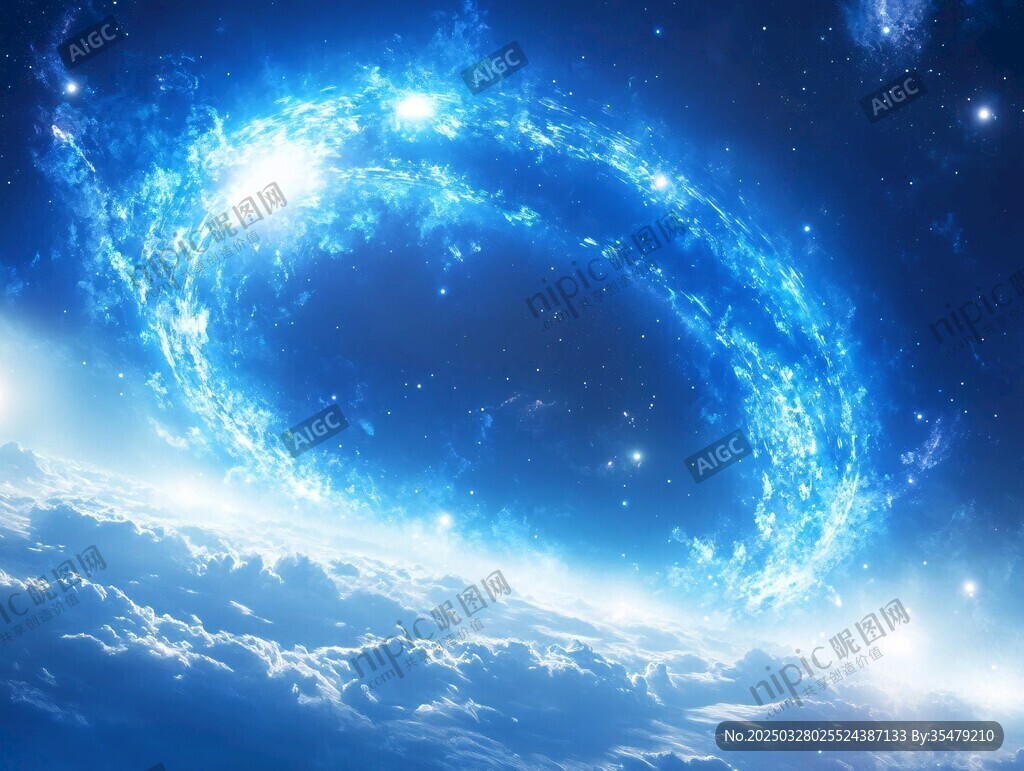 夢幻宇宙藍色星云奇觀