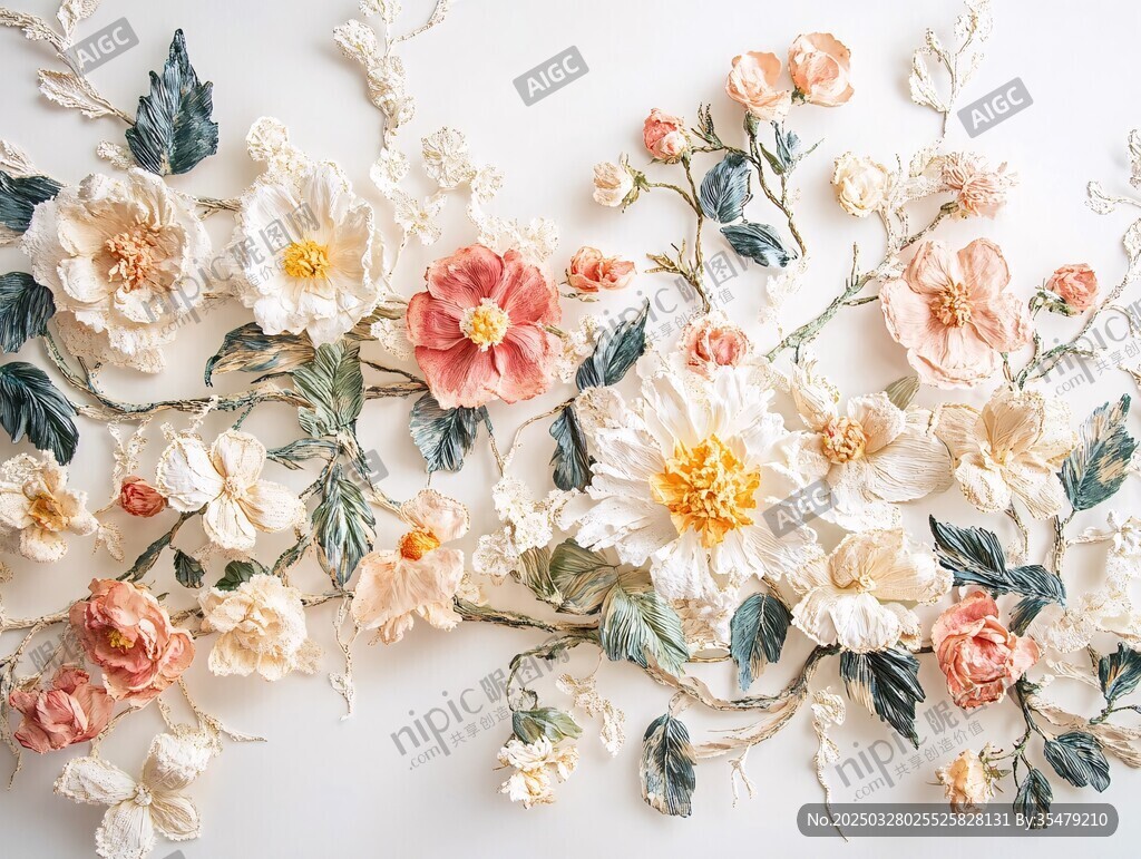 立體紙藝花卉裝飾作品