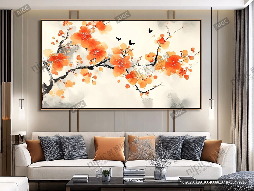 客廳中式花鳥裝飾畫