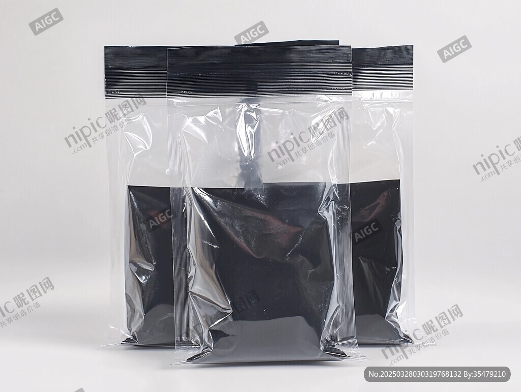 透明自封袋 黑色內(nèi)裝物展示