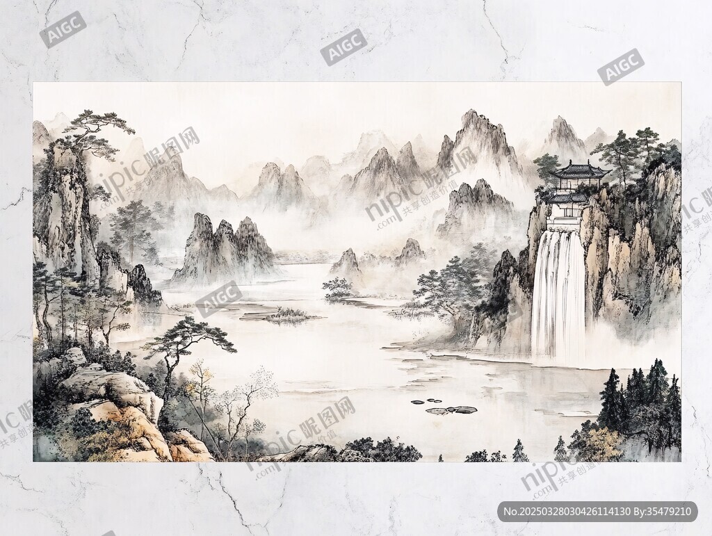 水墨山水意境圖