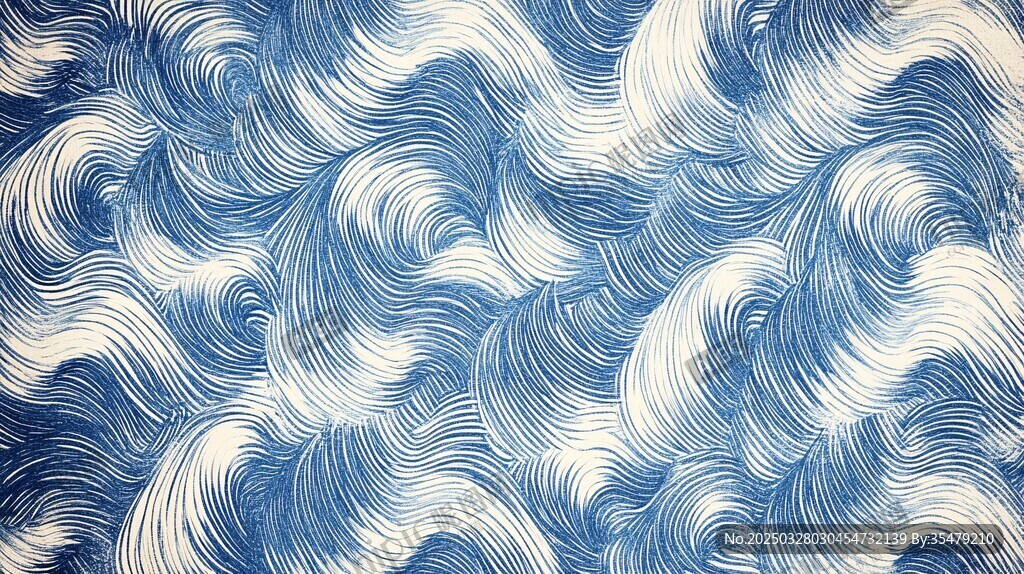 藍(lán)白海浪紋理藝術(shù)圖案
