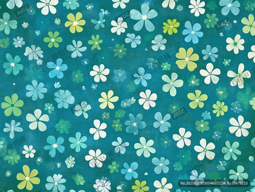 清新碎花綠色背景圖案