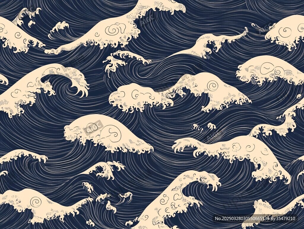 日式海浪紋圖案
