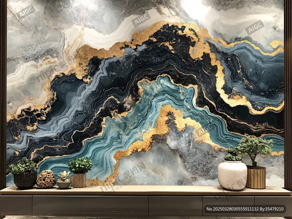 奢雅大理石紋背景墻藝術