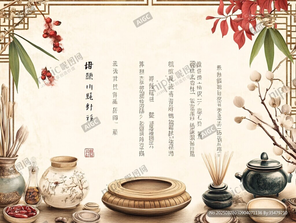 中式古風(fēng)傳統(tǒng)器物雅致圖