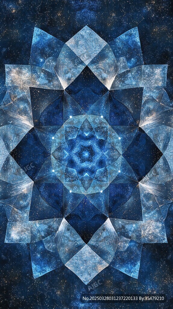 夢幻藍(lán)色星空幾何圖案