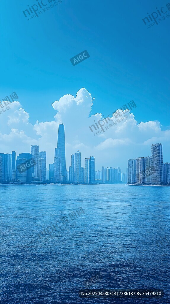 城市天際線與遼闊水域景觀