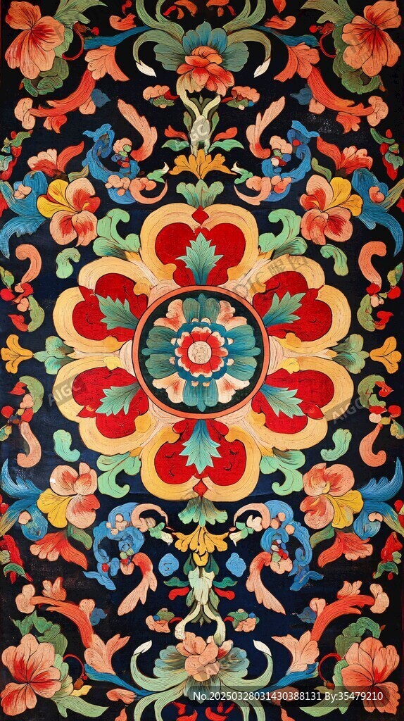 傳統(tǒng)中式花卉紋案圖案
