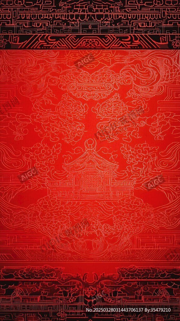 中國風(fēng)紅色古典花紋背景圖