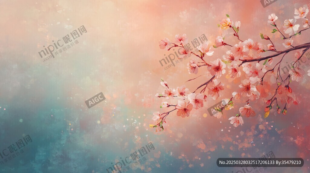 夢幻粉櫻枝頭綻